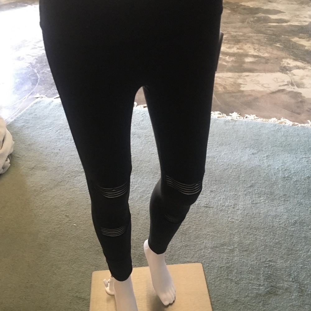 Beyond Yoga black leggings with mesh stripes